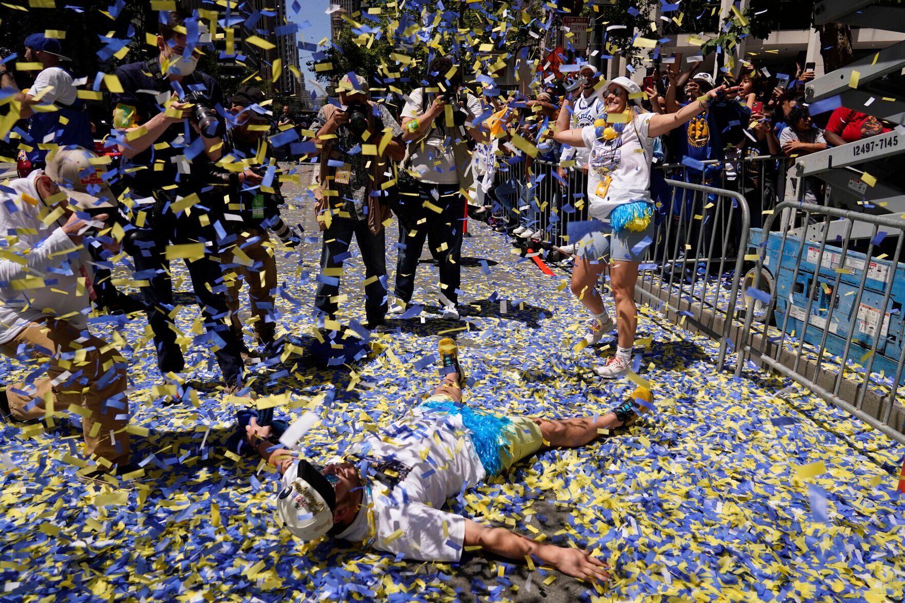APTOPIX Warriors NBA Championship Parade Basketball